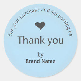 Blue Minimalist Thank You Business Sticker  ラウンドシール