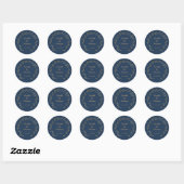 blue minimalist wedding envelop seal favor sticker ラウンドシール (シート)