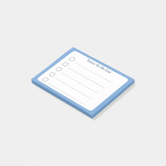 Blue Minimalistic Custom Name To Do List Sticky ポストイット (アングル)