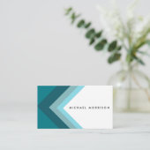 Blue mint arrow geometric minimal modern design 名刺 (スタンド正面)