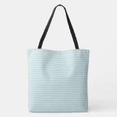 Blue Mint Stripe Classic Monogram Initials トートバッグ (裏面)