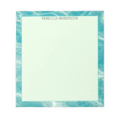 Blue Modern Aesthetic Personalized Name Stylish ノートパッド (正面)