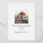 Blue Modern Boho 8 Photo Collage Christmas  箔シーズンカード (裏面)