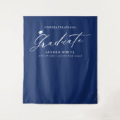 Blue Modern Calligraphy Simple Graduation Party タペストリー (正面)