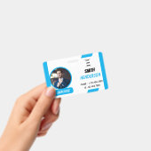 Blue Modern Company Logo Employee ID Card バッジ (手持ち)