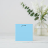 Blue Modern Elegant Plain Simple Professional Name エンクロージャーカード (スタンド正面)