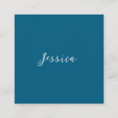 Blue Modern Elegant Plain Simple Professional Name エンクロージャーカード (正面)