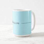 Blue Modern Elegant Plain Simple Professional Name コーヒーマグカップ (正面右)