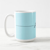 Blue Modern Elegant Plain Simple Professional Name コーヒーマグカップ (左)