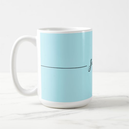 Blue Modern Elegant Plain Simple Professional Name コーヒーマグカップ (左)