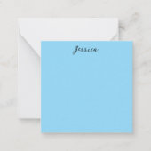 Blue Modern Elegant Plain Simple Professional Name ノートカード (正面)
