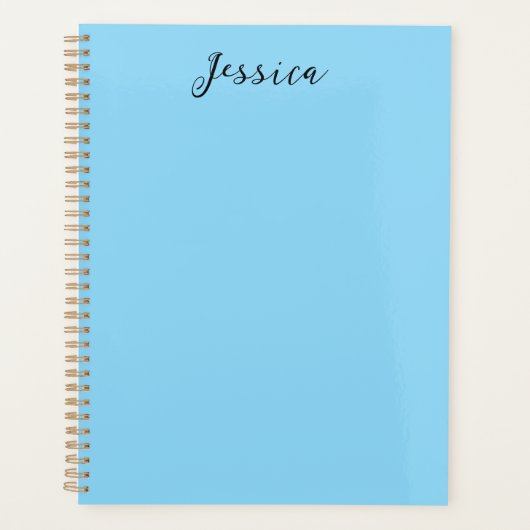 Blue Modern Elegant Plain Simple Professional Name プランナー手帳 (正面)