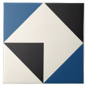 Blue Modern Geometric Shape Pattern タイル (正面)