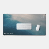 Blue modern minimalist (Custom Text and Initials) デスクマット (キーボード&マウス)