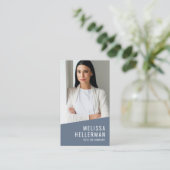 Blue Modern Photo QR Code Logo Vertical 名刺 (スタンド正面)