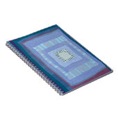 Blue modern quilt notebook ノートブック (右側)