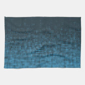 Blue, modern, retro, cool, trendy dot pattern キッチンタオル (横)