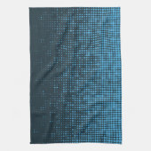 Blue, modern, retro, cool, trendy dot pattern キッチンタオル (縦)