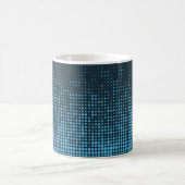Blue, modern, retro, cool, trendy dot pattern コーヒーマグカップ (中央)
