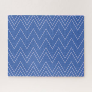 Blue, modern, simple, cool, trendy zigzag pattern ジグソーパズル