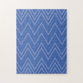 Blue, modern, simple, cool, trendy zigzag pattern ジグソーパズル (縦)