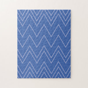 Blue, modern, simple, cool, trendy zigzag pattern ジグソーパズル