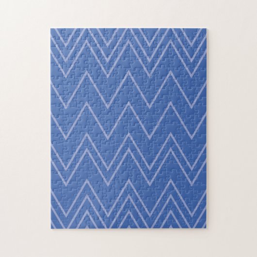Blue, modern, simple, cool, trendy zigzag pattern ジグソーパズル (縦)
