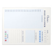 Blue Modern Simple Custom Daily Planner Schedule  ノートパッド (正面)