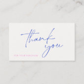 Blue Modern, social media  icons thank you card  名刺 (正面)