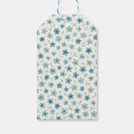 Blue Modern tiny flowers  ギフトタグ (裏面)