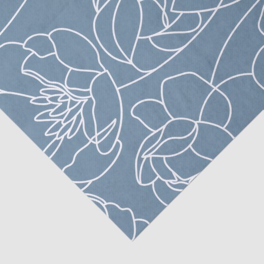 Blue Modern Wildflower 薄葉紙 (詳細)