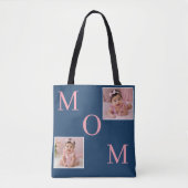 Blue Mom with 2 Photo  トートバッグ (正面)
