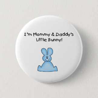 Blue Mommy and Daddy's Little Bunny Tシャツ 缶バッジ