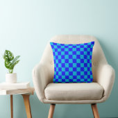 Blue Monochrome Checkerboard Pattern クッション (椅子)