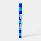 Blue Monochrome Checkerboard Pattern iPhone 16ケース (右側面)