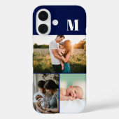Blue Monogram 3 Photo collage Case-Mate iPhoneケース (裏面)