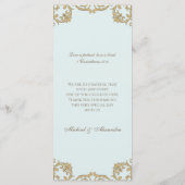 Blue Monogram Baroque Christian Wedding Menu メニュー (裏面)