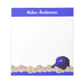 Blue Monogram Baseball Hatメモ帳 ノートパッド (正面)