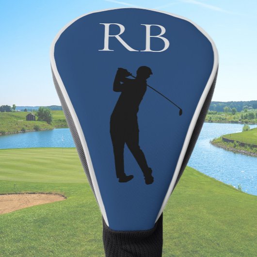 Blue Monogram Modern Golf Head Cover For Men ゴルフヘッドカバー