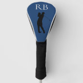 Blue Monogram Modern Golf Head Cover For Men ゴルフヘッドカバー (正面)