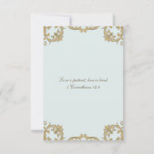 Blue Monogram Victorian Christian Wedding RSVP  (裏面)