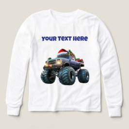 Blue Monster Xmas Truck- Editable Tri blend Tshirt