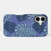 Blue Monsteras iPhone 16ケース (裏面横)