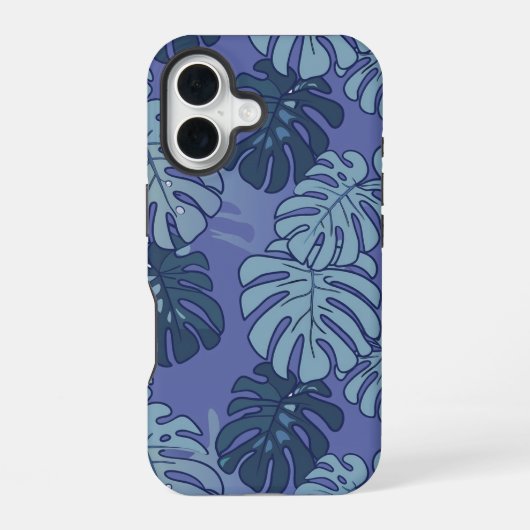 Blue Monsteras iPhone 16ケース (裏面)