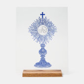 blue monstrance design catholic home decor アクリルサイン (正面)