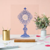 blue monstrance design catholic home decor アクリルサイン (ウェディング)