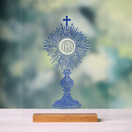 blue monstrance design catholic home decor アクリルサイン