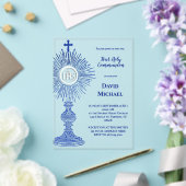 blue monstrance design | First Holy Communion アクリル招待状 (インサイチュ (ウェディング))