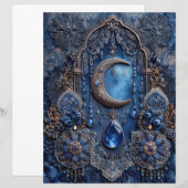 Blue Moon Charm Junk Journal Scrapbook Paper (正面/裏面)