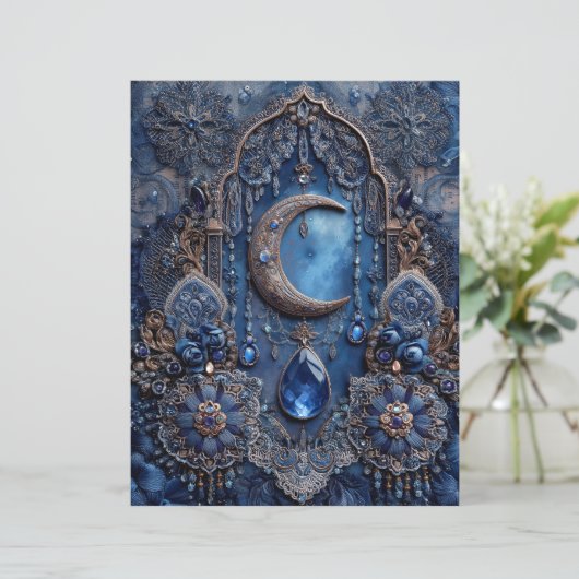 Blue Moon Charm Junk Journal Scrapbook Paper (スタンド正面)